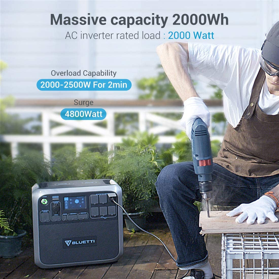 BLUETTI AC200P Portable Power Station with Solar Panel Included 2000W Solar Generator Kit with 3pcs