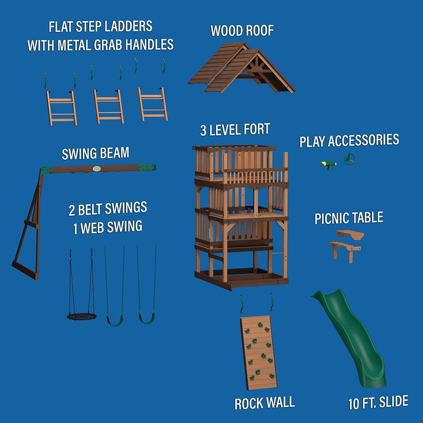 Backyard Discovery Highlander Wooden Swing Set