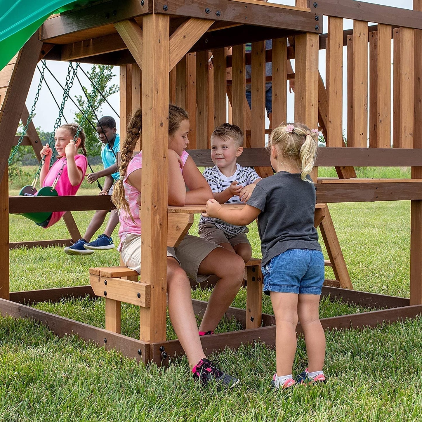 Backyard Discovery Highlander Wooden Swing Set