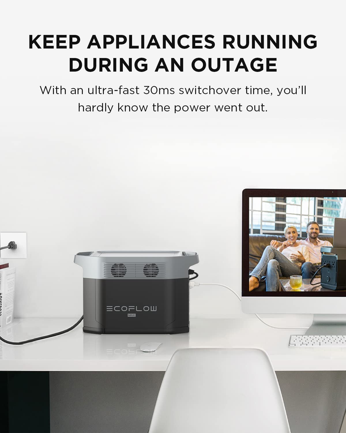 ECOFLOW Portable Power Station DELTA Max 2000, 2016Wh Expandable Capacity, 1.8H to Full Charge