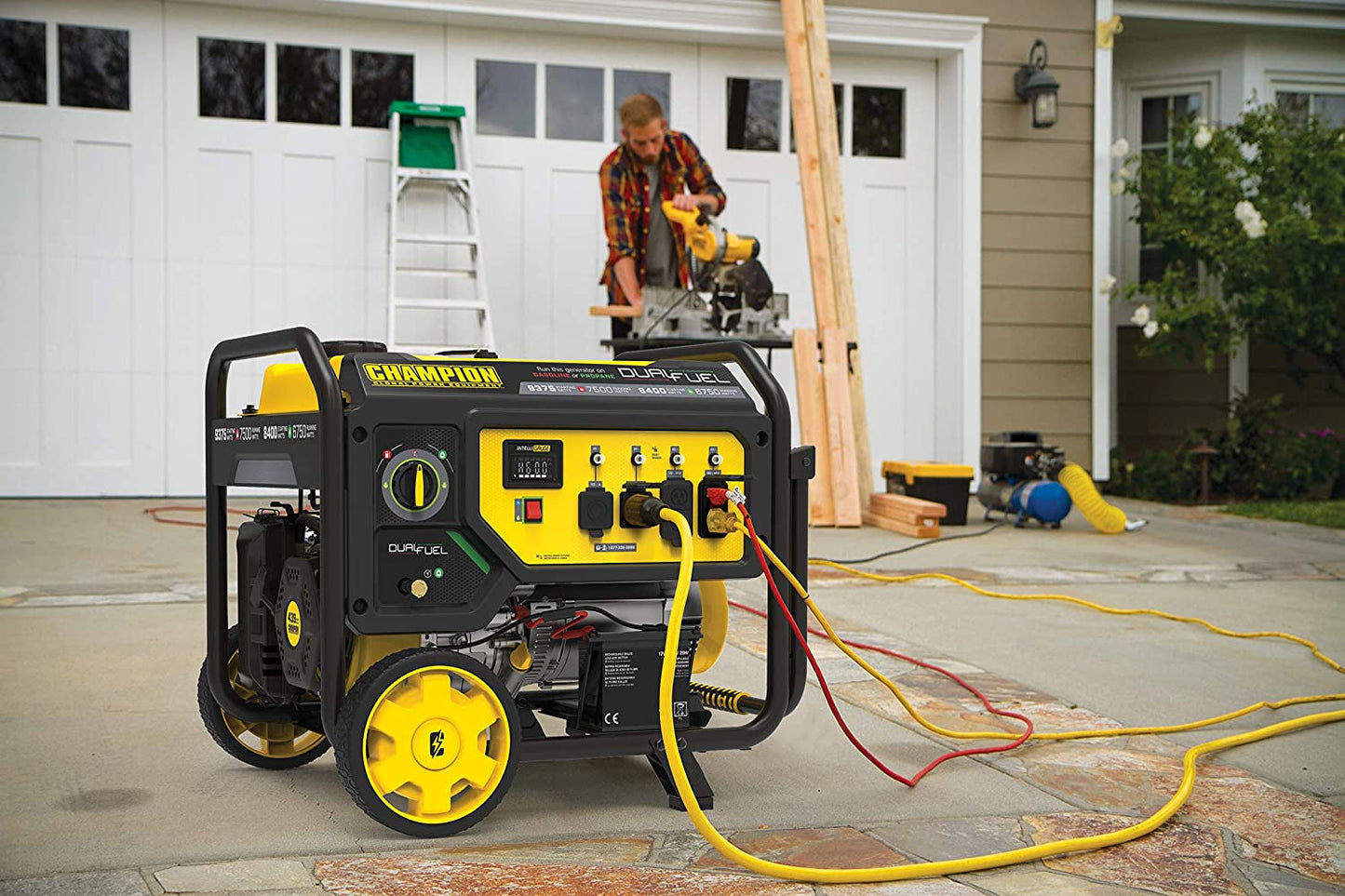 Champion 9375/7500-Watt Dual Fuel Portable Generator, Electric Start