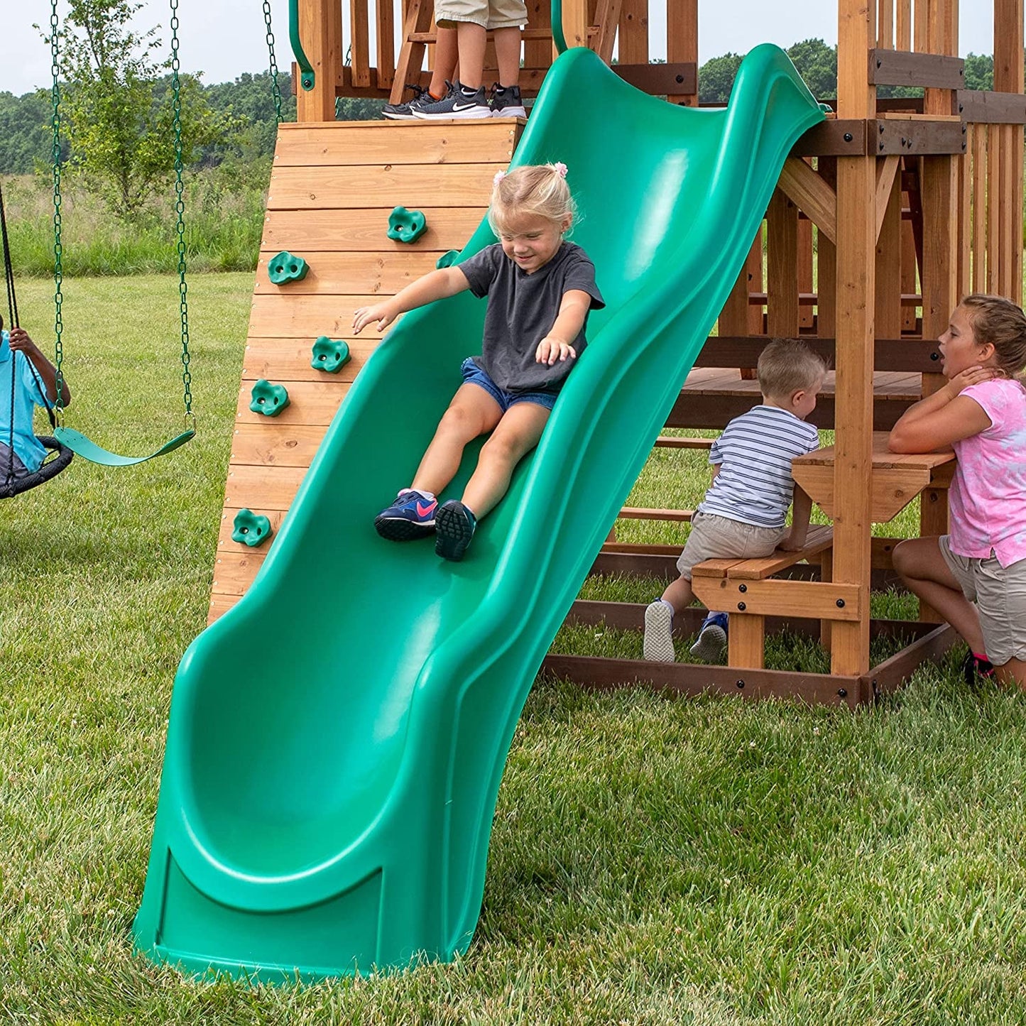 Backyard Discovery Highlander Wooden Swing Set