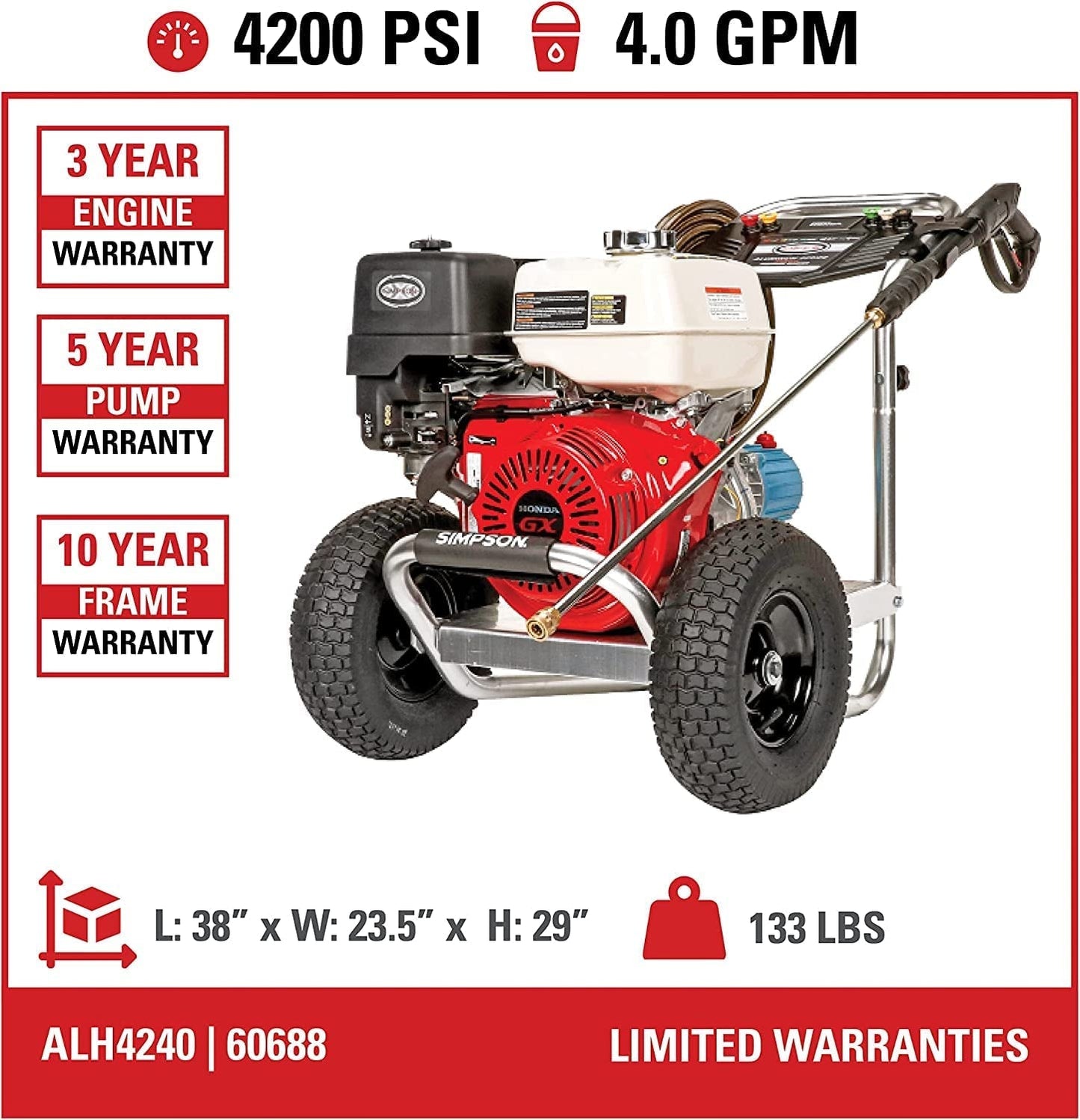 Simpson Cleaning ALH4240 Aluminum Series 4200 PSI