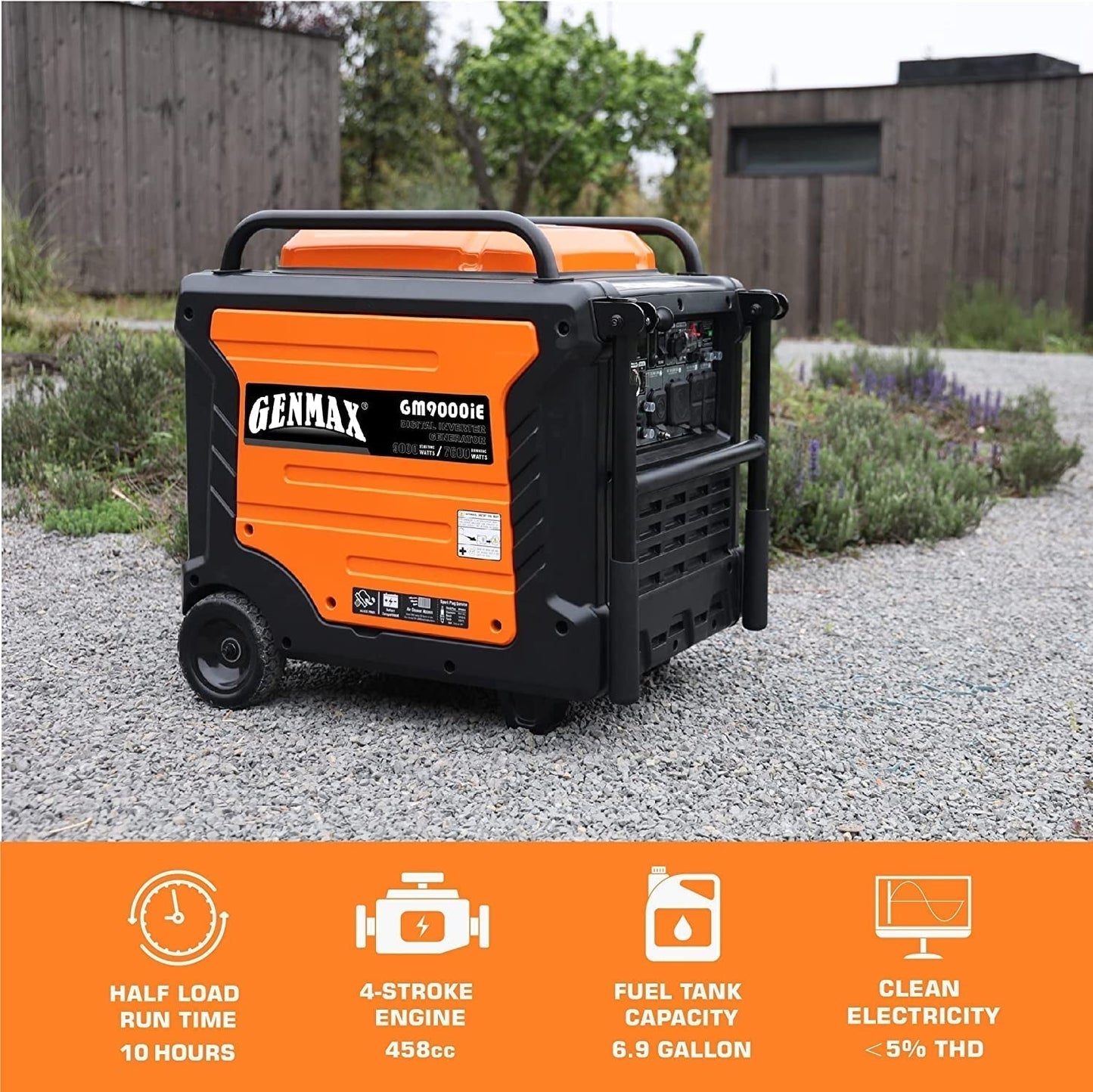GENMAX Portable Inverter Generator, 9000W Super Quiet