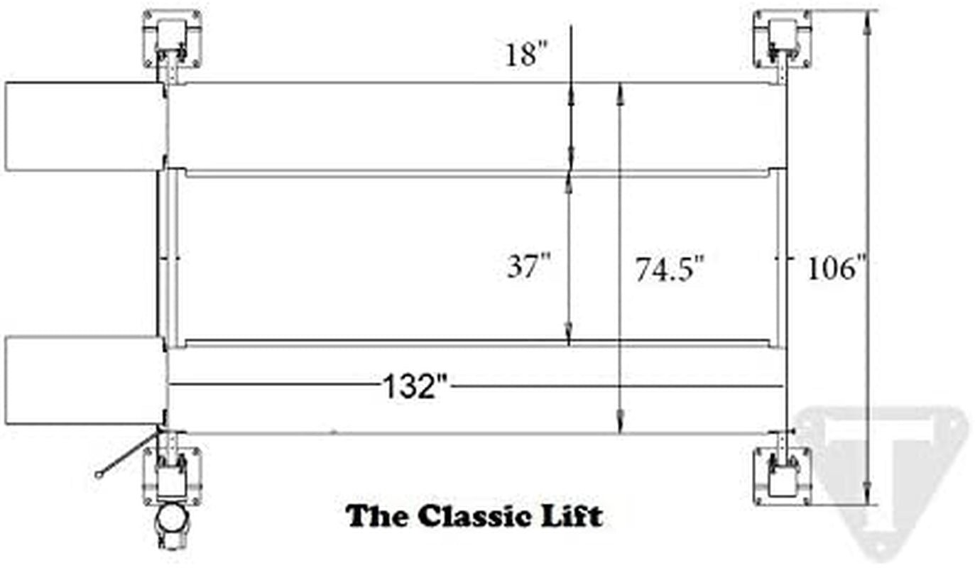 TRIUMPH NSS-8SQ Classic Lift Shorter 8000Lbs 4 Post Storage Service Car Auto Lift Truck Hoist