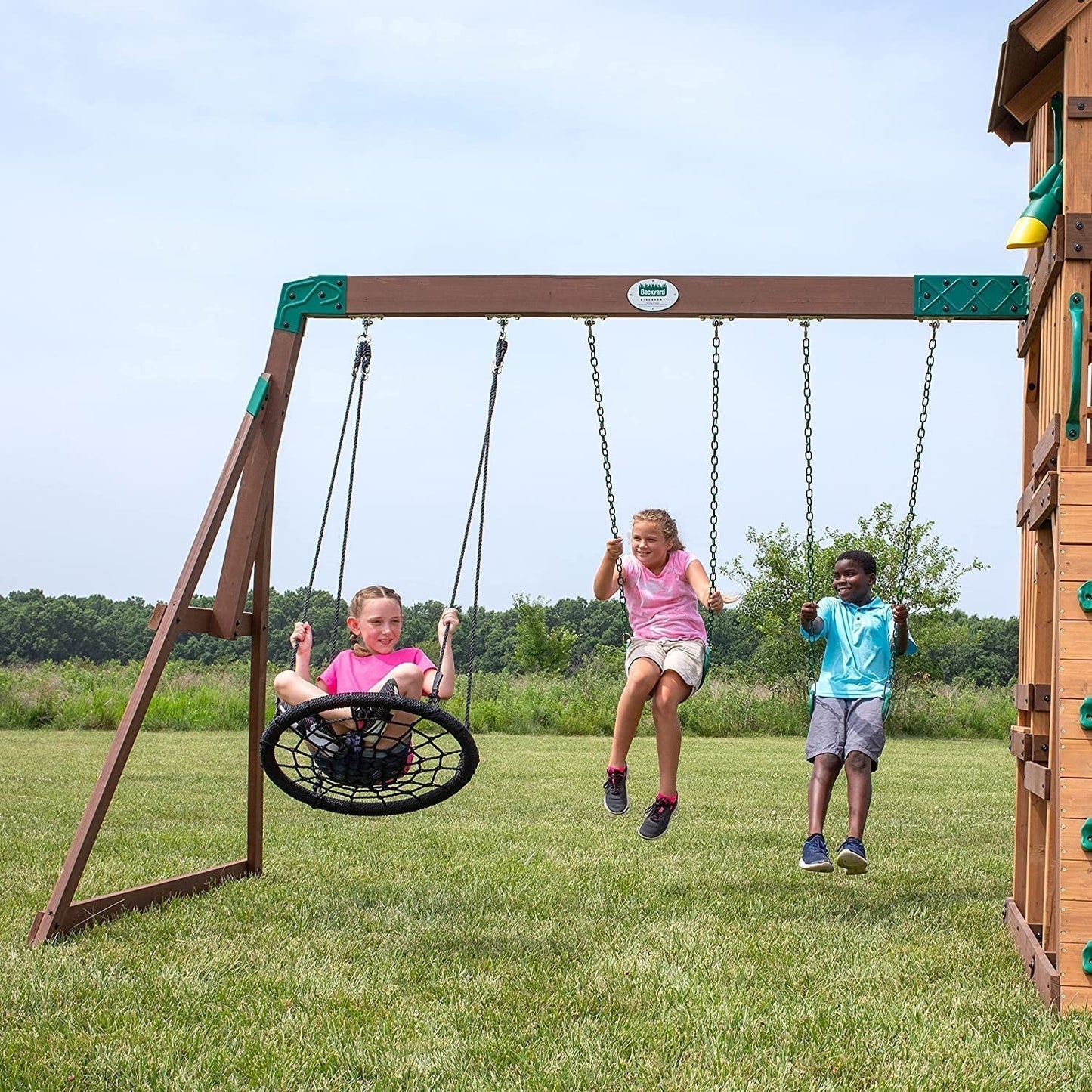 Backyard Discovery Highlander Wooden Swing Set