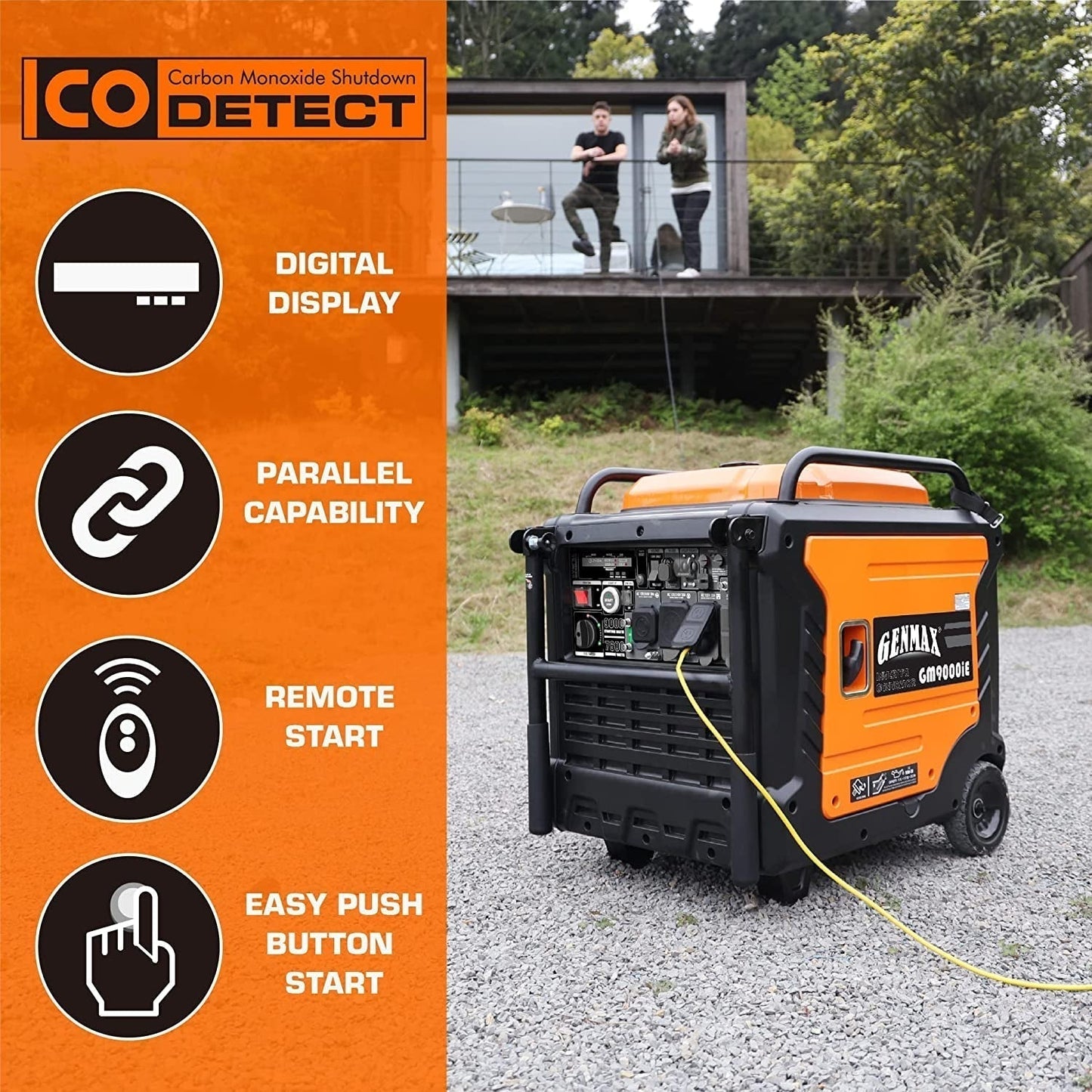 GENMAX Portable Inverter Generator, 9000W Super Quiet