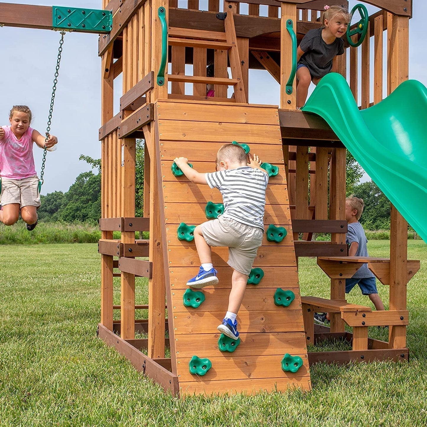 Backyard Discovery Highlander Wooden Swing Set