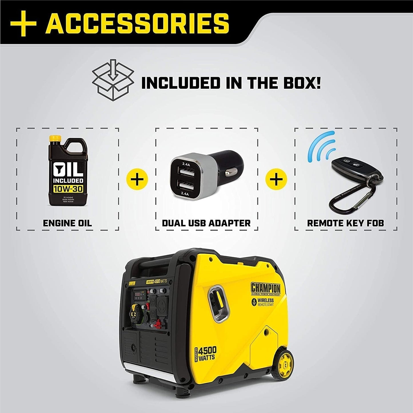 Champion Power Equipment 4500-Watt Portable Inverter Generator with Wireless Remote Start