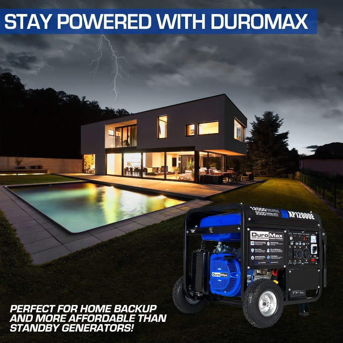 DuroMax Gas Powered Portable 12000 Watt-Electric
