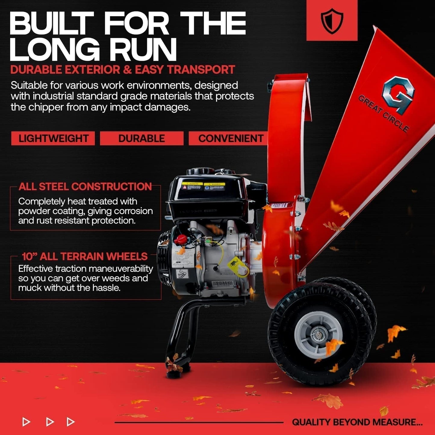 Greatcircleusa Mini Wood Chipper Shredder Mulcher Ultra Duty 7 HP Gas Powered