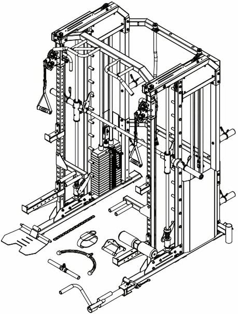 MiM USA Hercules Ex, Commercial Smith Machine & Functional Trainer, All-in-One Gym Trainer w/ 400 Lbs.