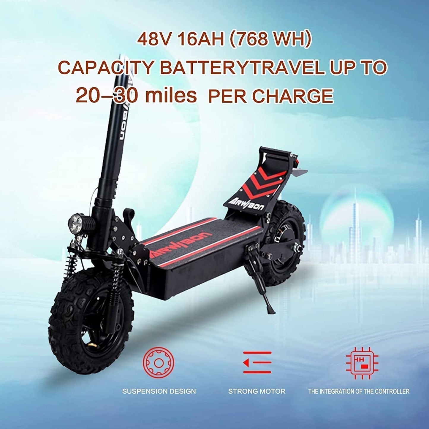 Electric Kick Scooter for Adults - 2500W Motor, up to 30 MPH & 20-30 Miles, 48V/16AH, 11'' Heavy Duty Vacuum Off-Road Tire, Disc Braking, Adult Electric Scooter without Seat