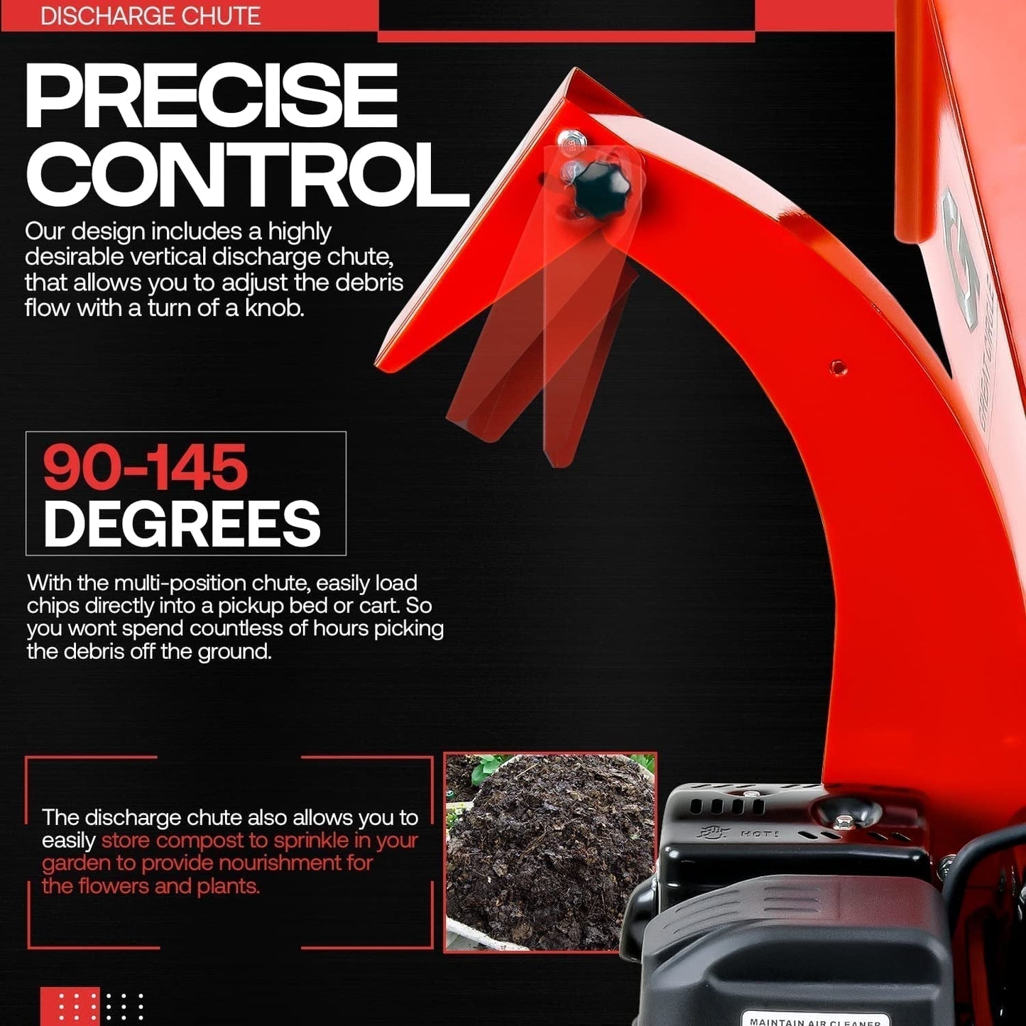 Greatcircleusa Mini Wood Chipper Shredder Mulcher Ultra Duty 7 HP Gas Powered