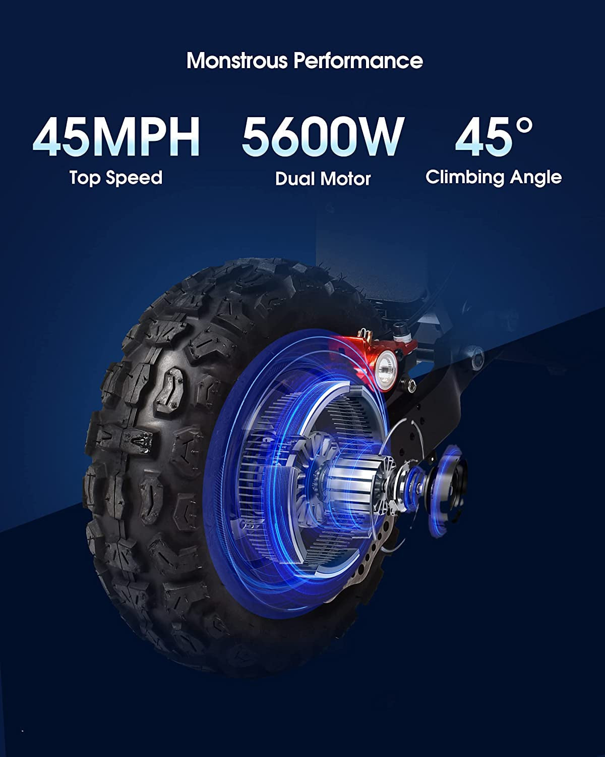 lectric Scooter for Adults - Up to 55 Miles Long Range & 45 MPH, 2800W Dual Motor