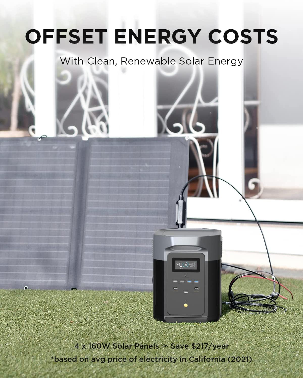 ECOFLOW Portable Power Station DELTA Max 2000, 2016Wh Expandable Capacity, 1.8H to Full Charge
