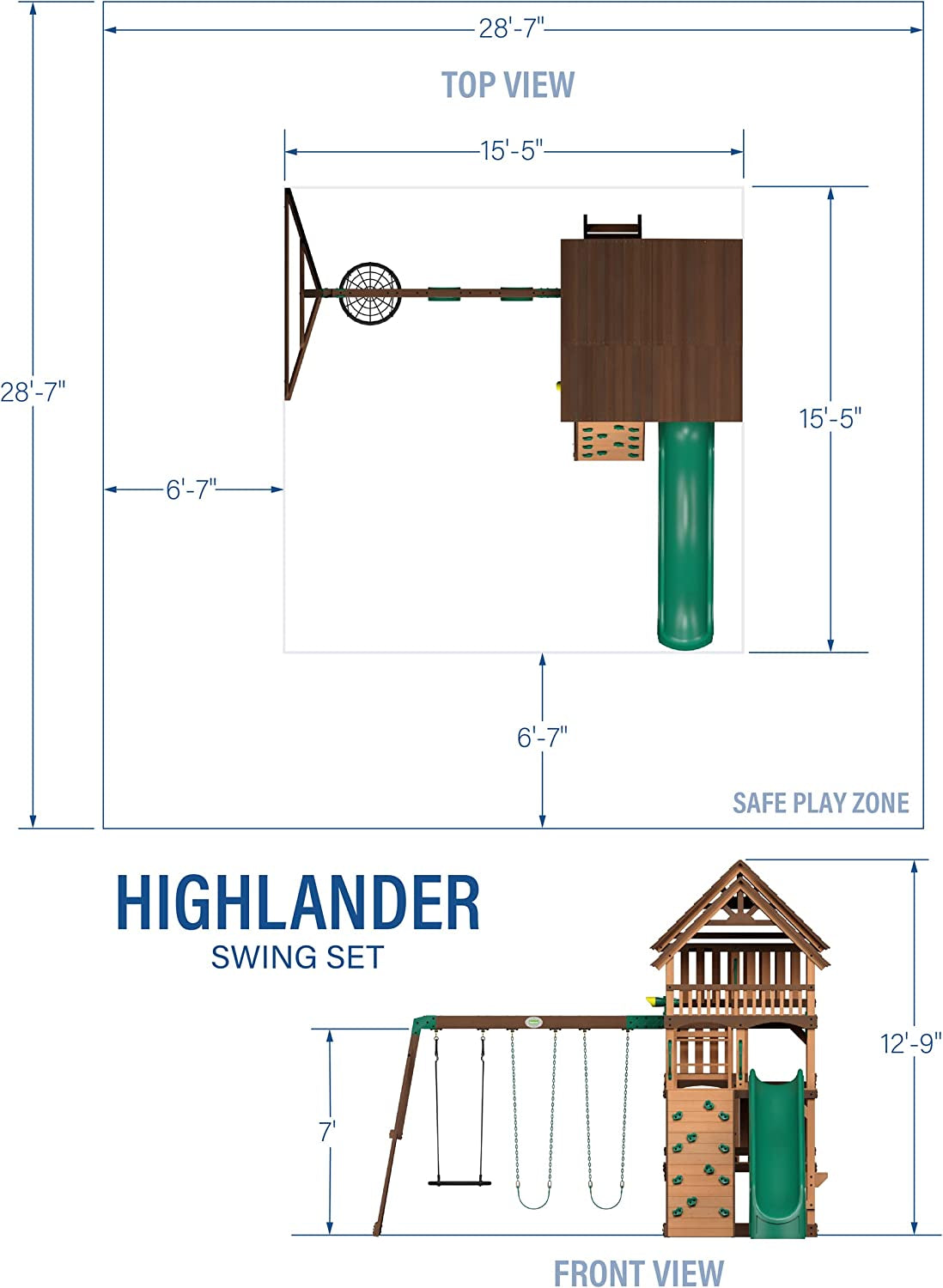 Backyard Discovery Highlander Wooden Swing Set