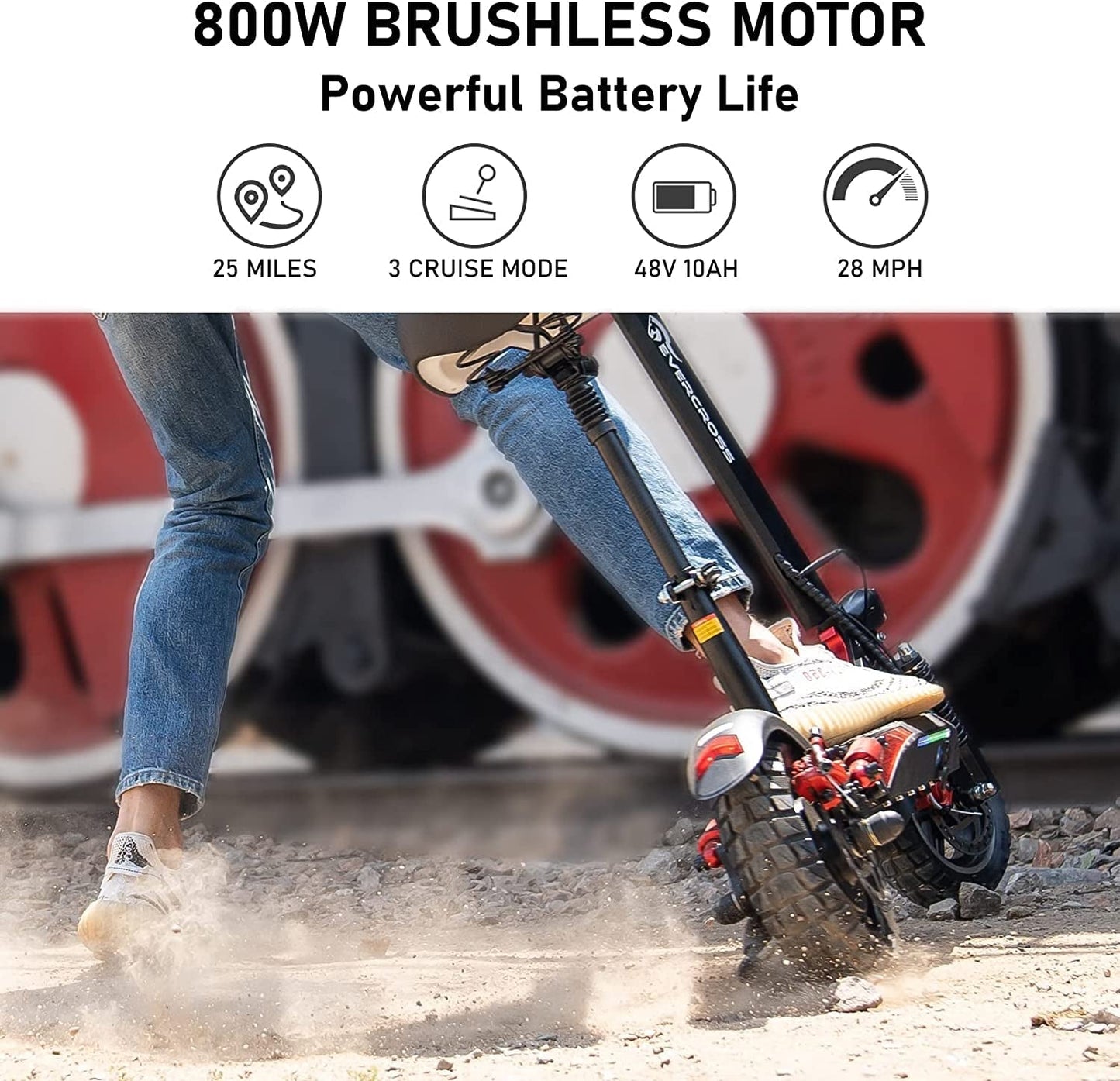 EVERCROSS Electric Scooter, Electric Scooter for Adults with 800W Motor, up to 28M