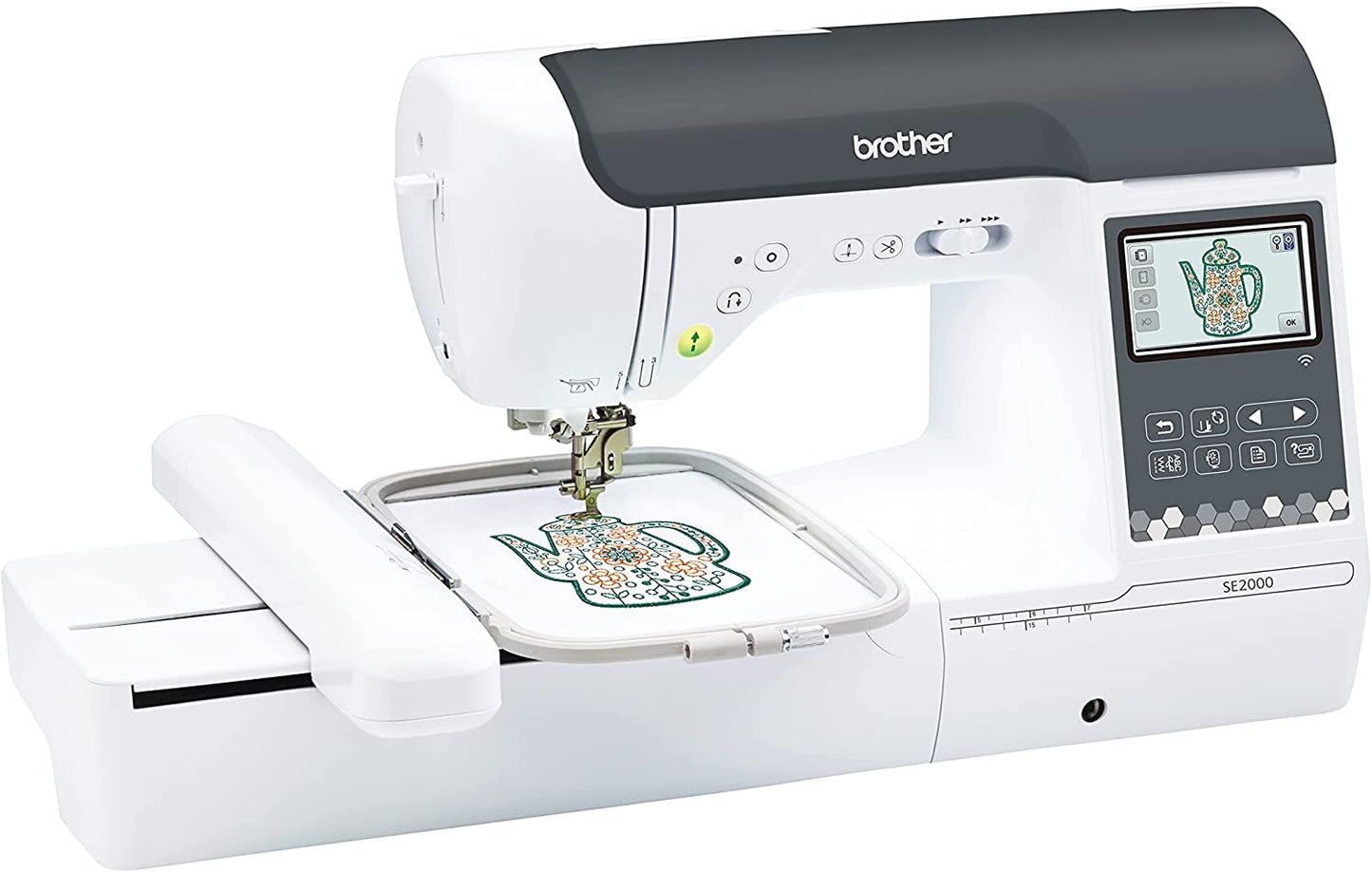 Brother SE2000 Computerized Sewing and Embroidery Machine, 5" x 7" Hoop Area, LCD Touchscreen, 241 Built-In Stitches, 193 Embroidery Designs, Wireless Technology