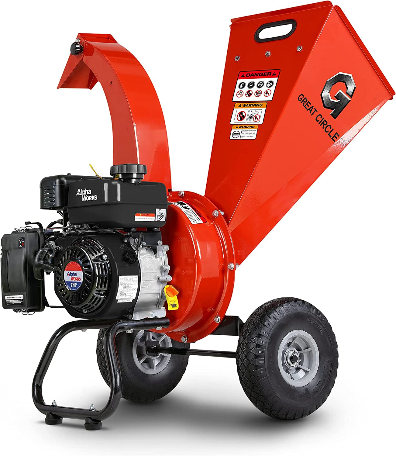 Greatcircleusa Mini Wood Chipper Shredder Mulcher Ultra Duty 7 HP Gas Powered