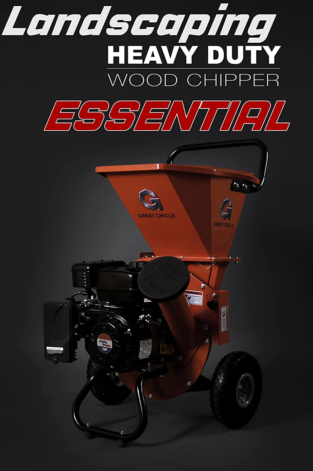 GreatCircleUSA Wood Chipper Shredder Mulcher Heavy