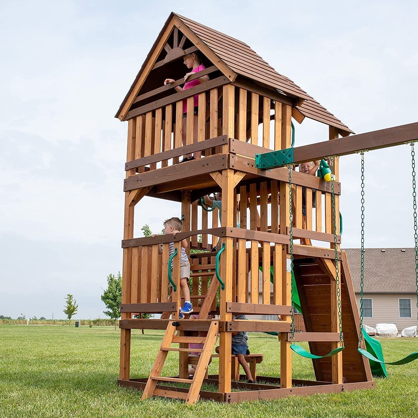 Backyard Discovery Highlander Wooden Swing Set