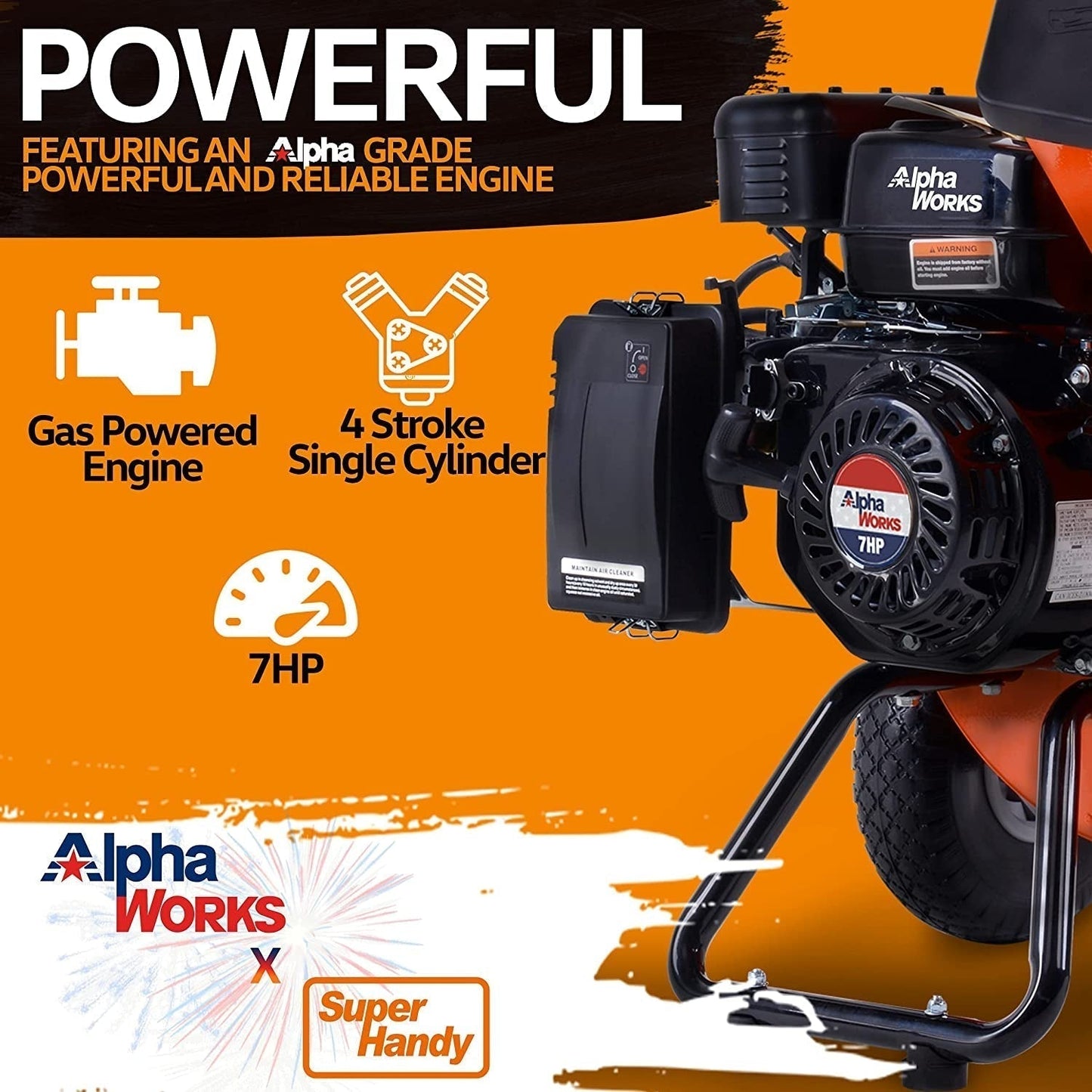 Superhandy Wood Chipper Shredder Mulcher Ultra Heavy Duty 7HP 3 in 1 Multi-Function 3" Inch Max Capacity