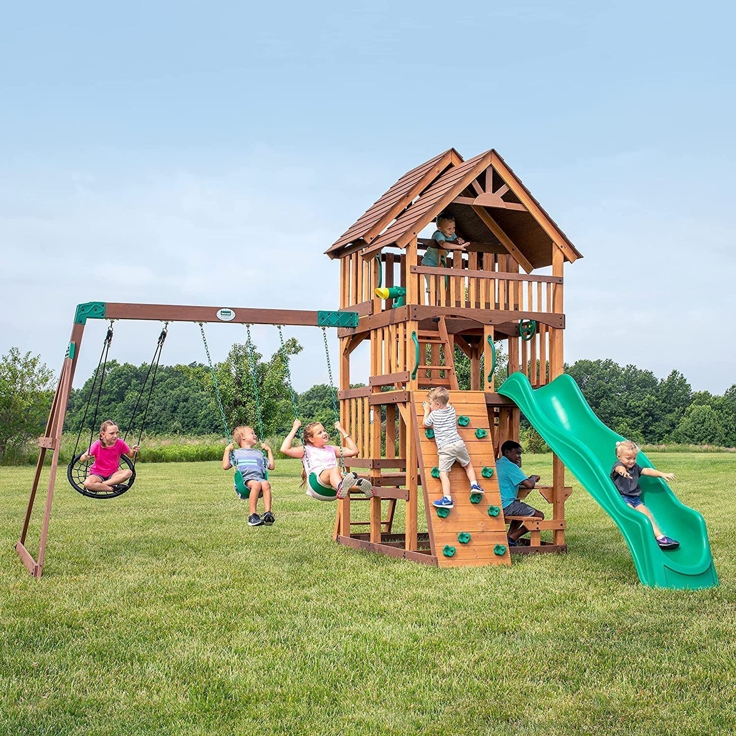 Backyard Discovery Highlander Wooden Swing Set