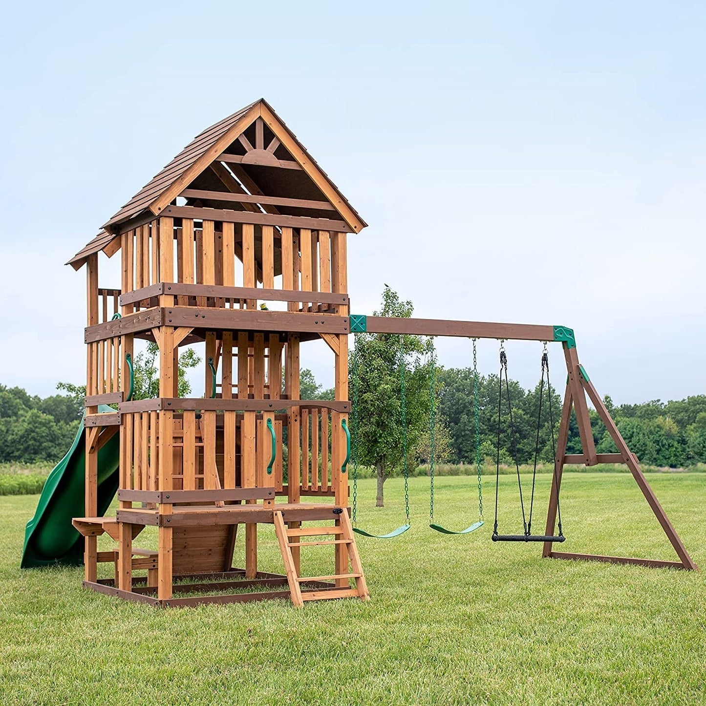 Backyard Discovery Highlander Wooden Swing Set