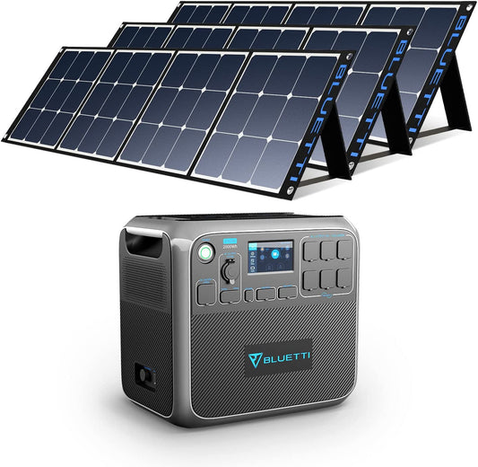 BLUETTI AC200P Portable Power Station with Solar Panel Included 2000W Solar Generator Kit with 3pcs