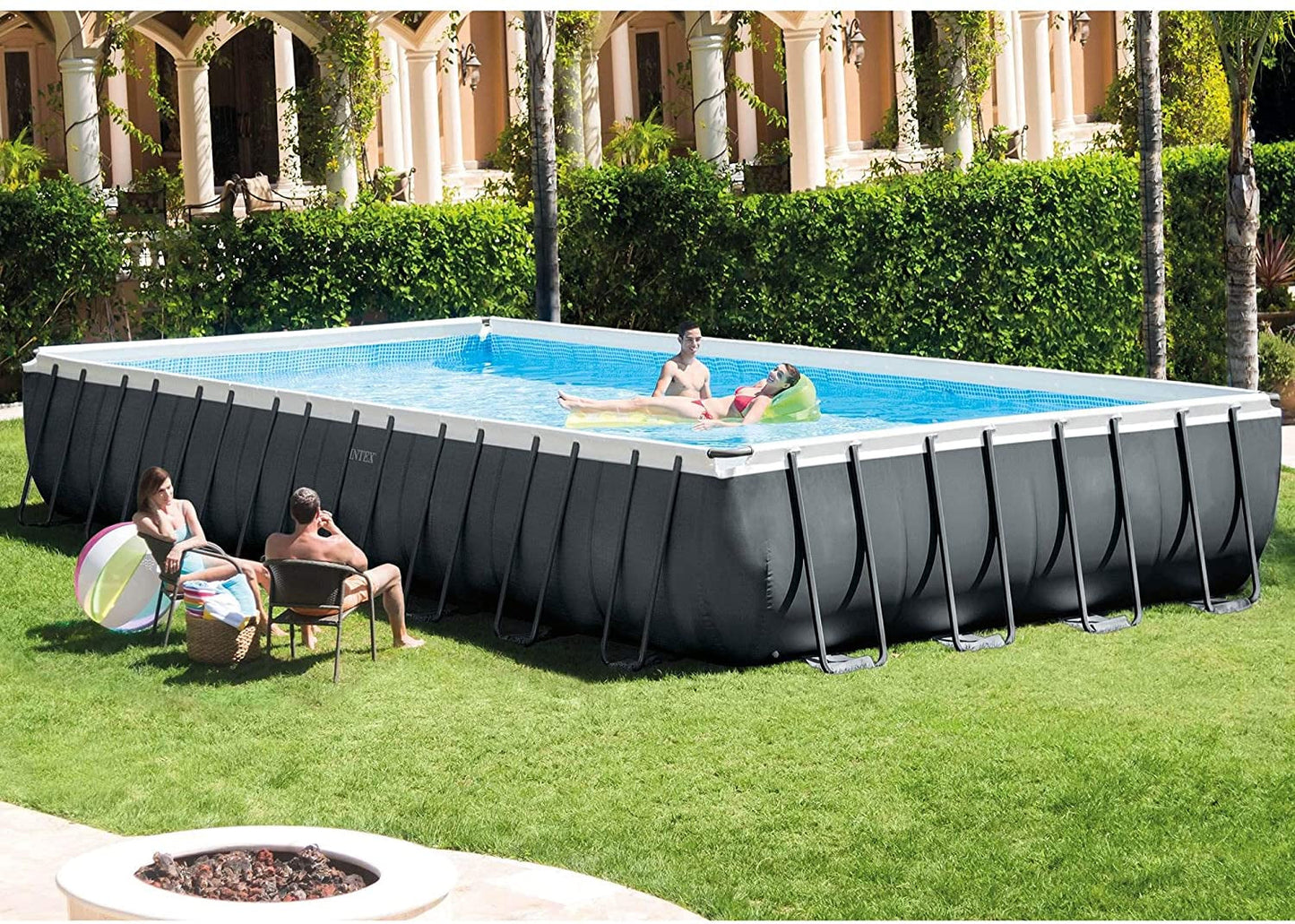 Intex 24′ x 12′ x 52″ Rectangular Ultra XTR Frame Swimming Pool w/ Sand Filter