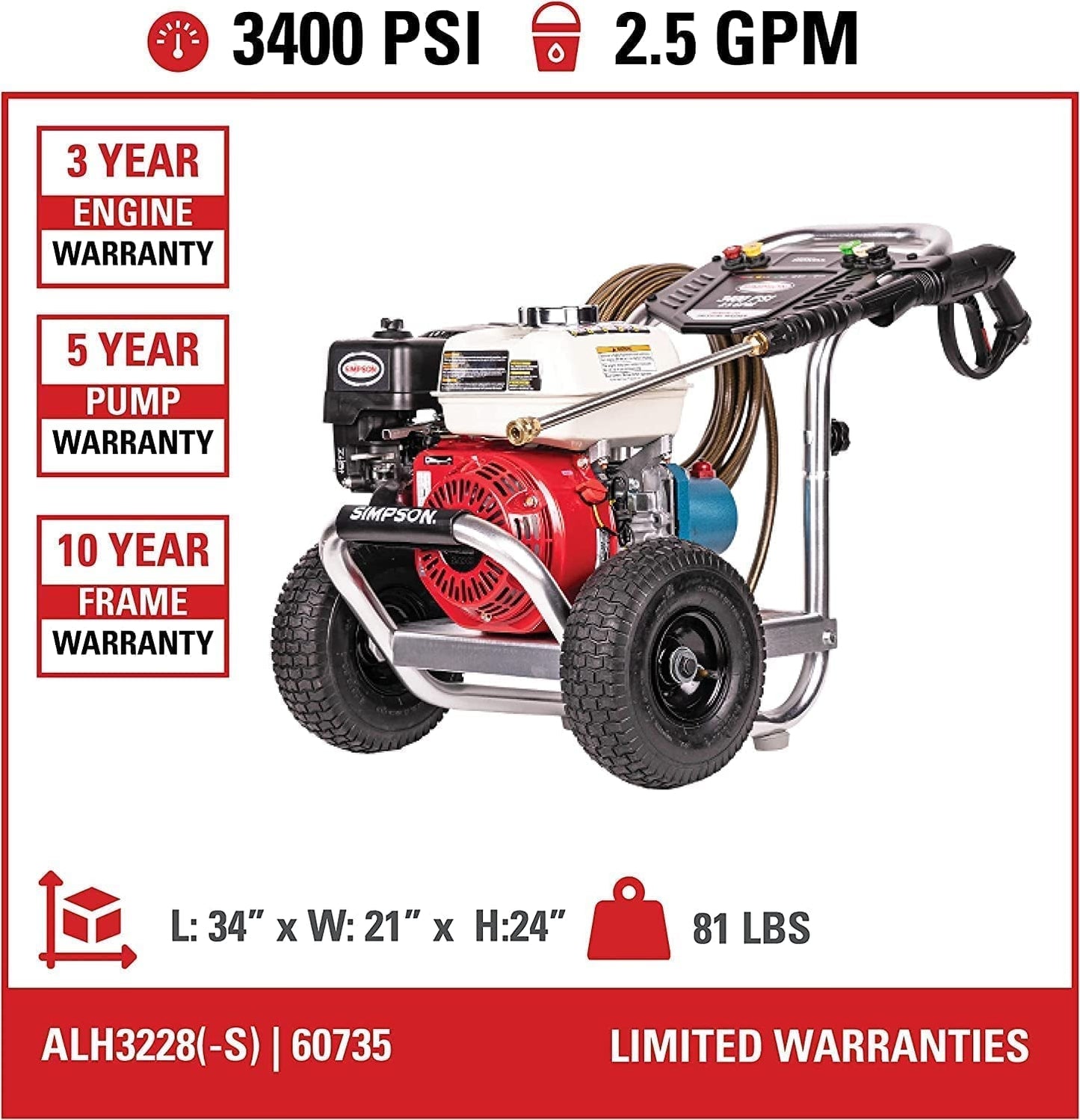 SIMPSON Cleaning ALH3228-S Aluminum Series 3400 PSI