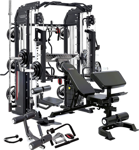 MiM USA Hercules Ex, Commercial Smith Machine & Functional Trainer, All-in-One Gym Trainer w/ 400 Lbs.