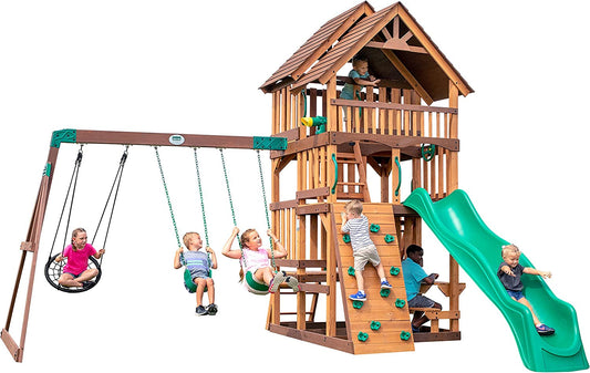 Backyard Discovery Highlander Wooden Swing Set