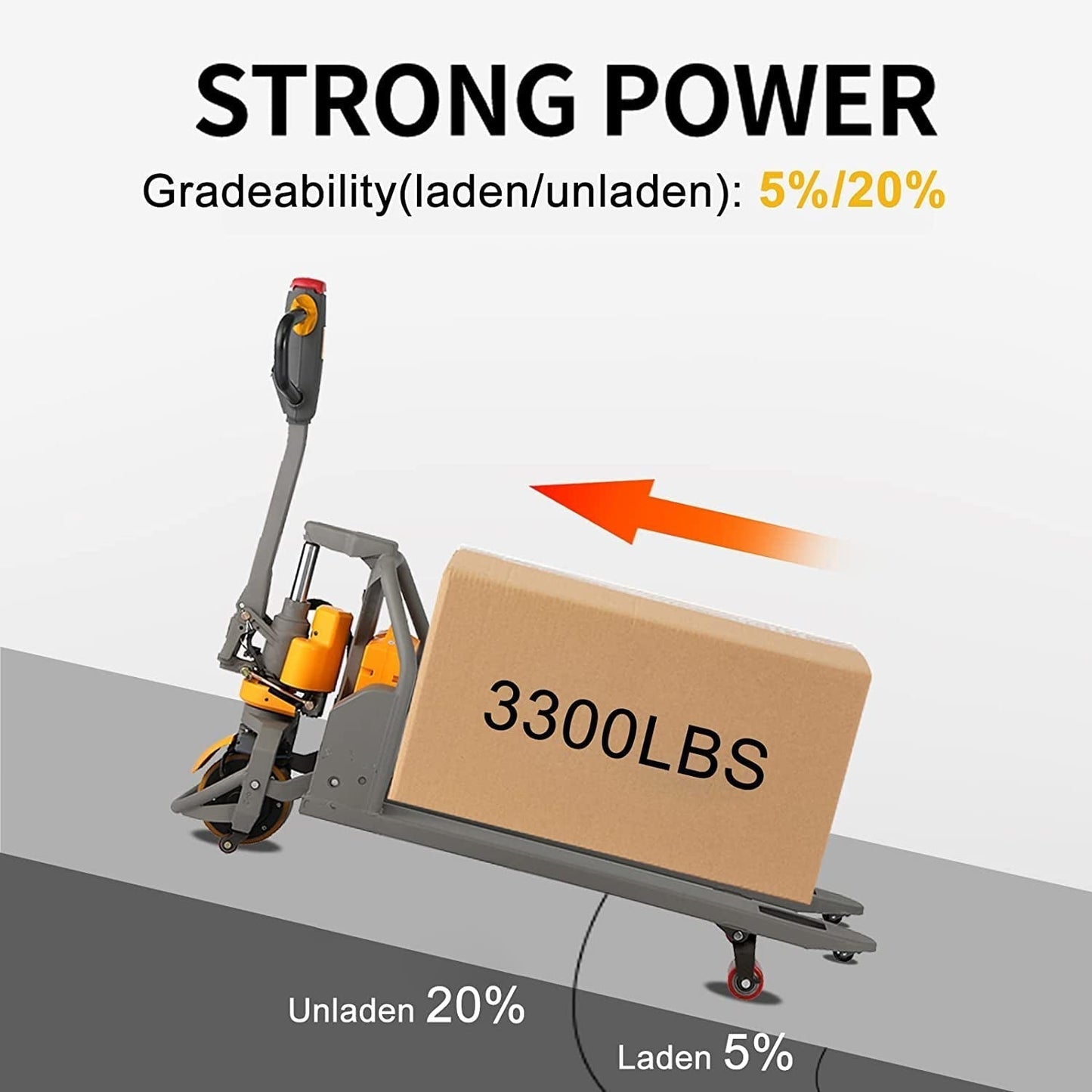 Full Electric Lithium Pallet Jack Trcuk 3300Lbs Capacity 48" X27"