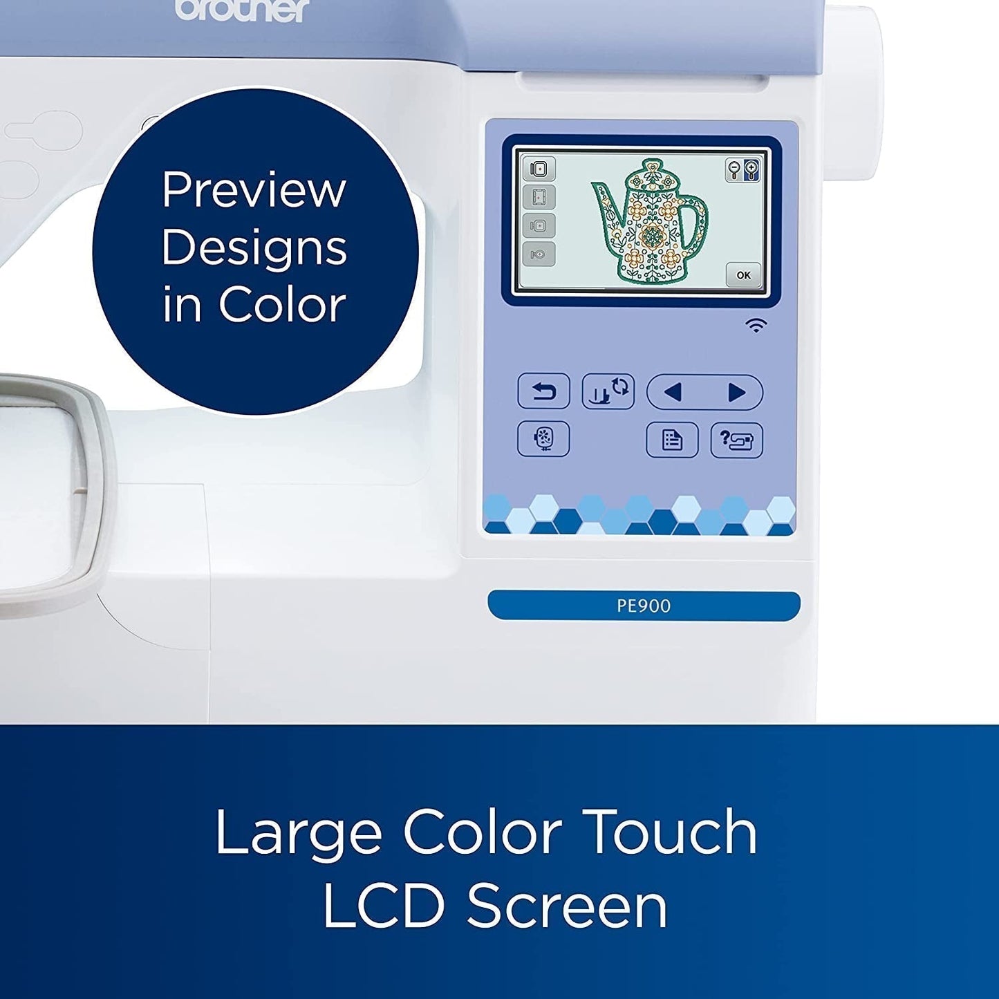 Embroidery Machine PE800, 138 Built-In Designs, 5" X 7" Hoop Area