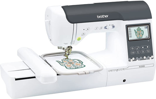 Brother SE2000 Computerized Sewing and Embroidery Machine, 5" x 7" Hoop Area, LCD Touchscreen, 241 Built-In Stitches, 193 Embroidery Designs, Wireless Technology
