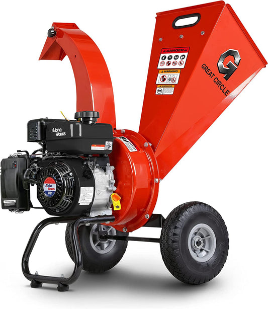 Greatcircleusa Mini Wood Chipper Shredder Mulcher Ultra Duty 7 HP Gas Powered