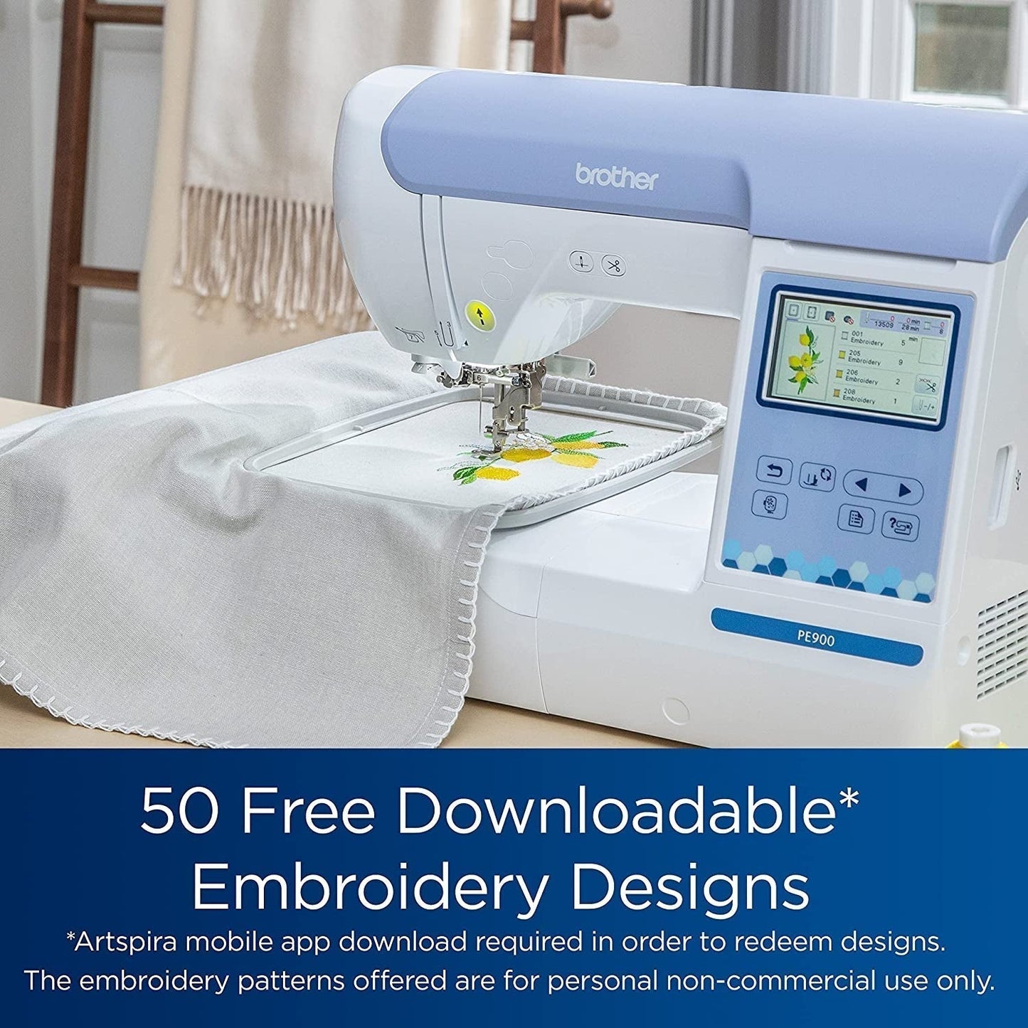 Embroidery Machine PE800, 138 Built-In Designs, 5" X 7" Hoop Area