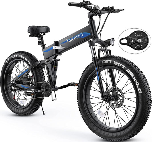 Totguard Electric Bike, 26" Fat Tire Electric Bike for Adults 500W 21.6MPH